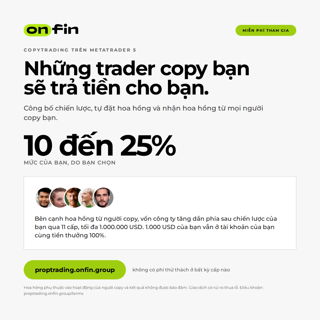 Prop trading MT5 — Copiers pay you — 1080×1080 (VI)