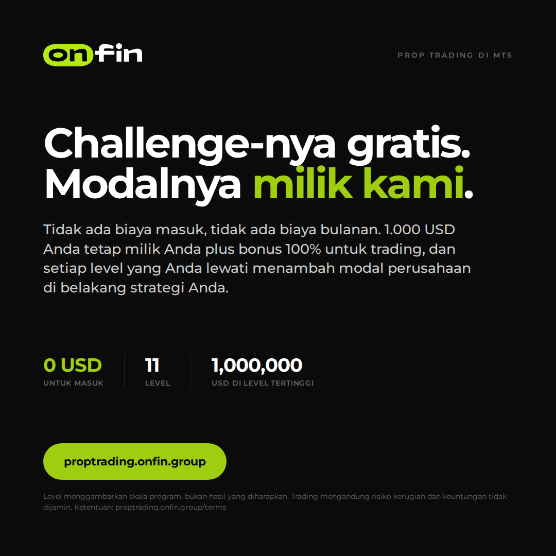 Prop trading MT5 — Flat statement, dark — 1080×1080 (ID)