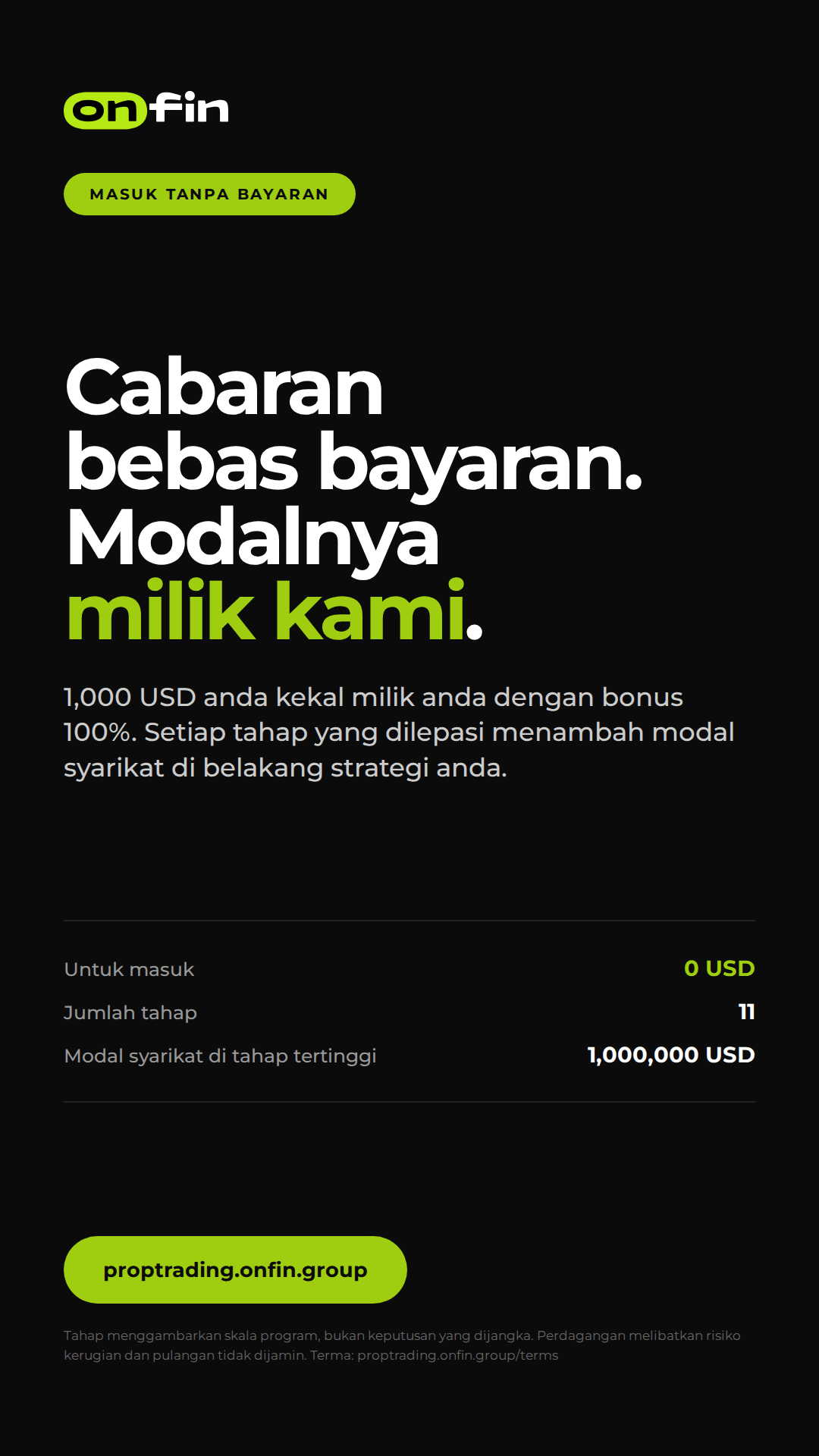 Prop trading MT5 — Flat statement, dark — 1080×1920 (MS)