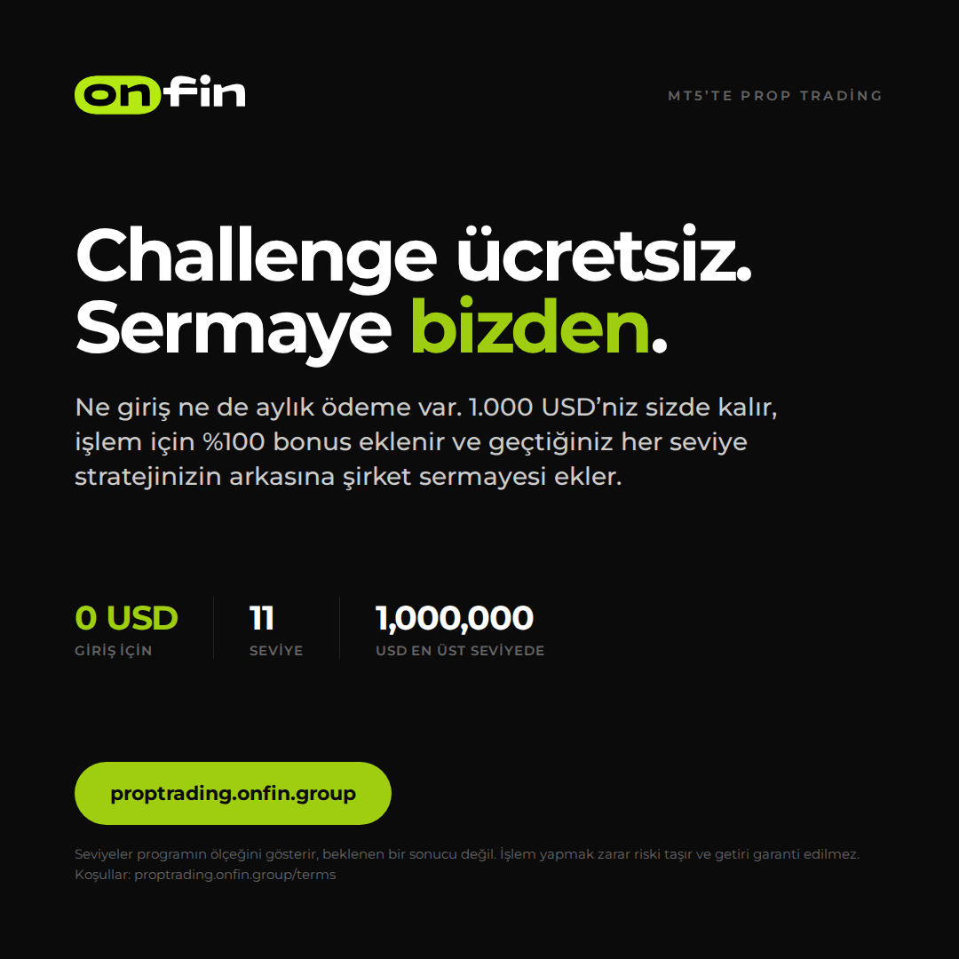 Prop trading MT5 — Flat statement, dark — 1080×1080 (TR)