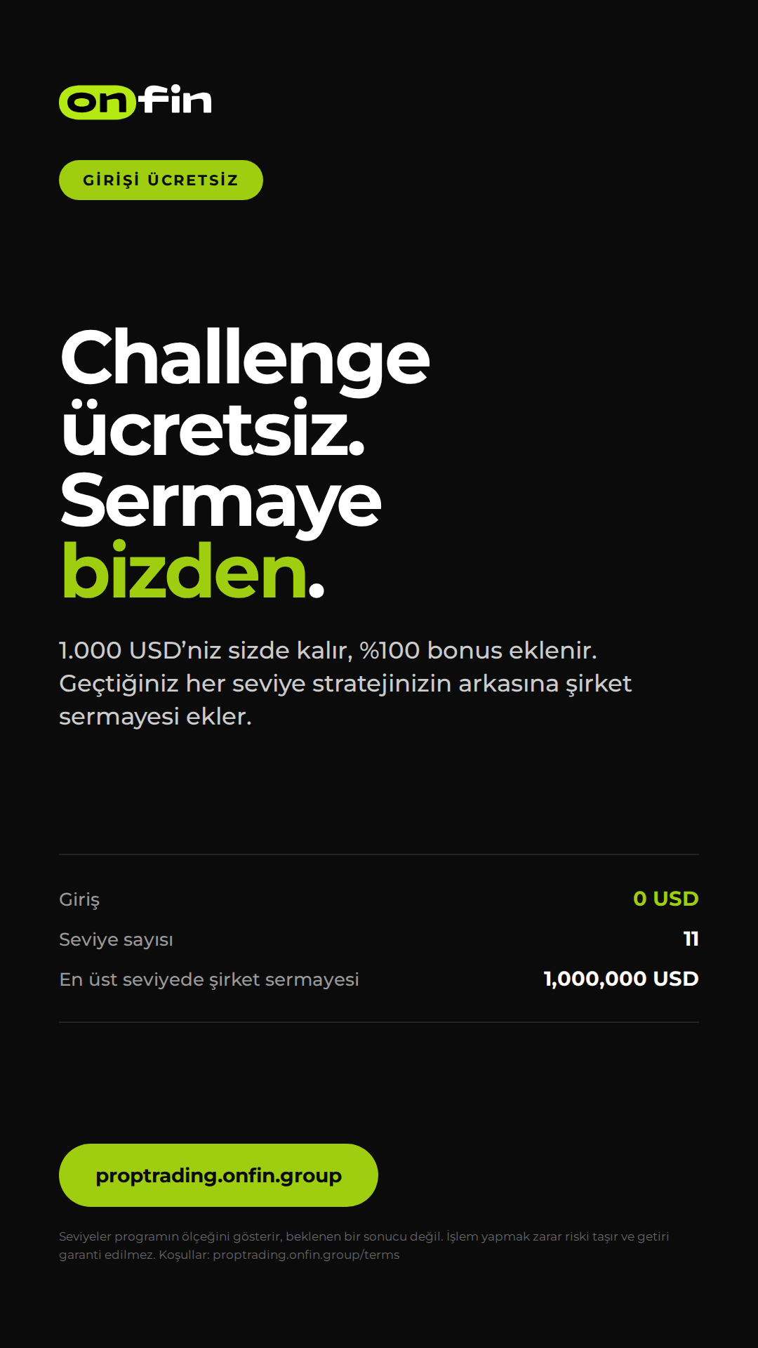Prop trading MT5 — Flat statement, dark — 1080×1920 (TR)