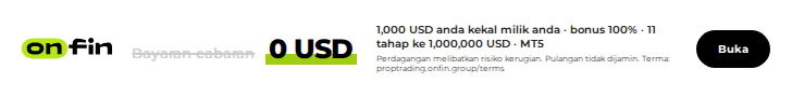 Prop trading MT5 — Price tag, struck fee — 728×90 (MS)