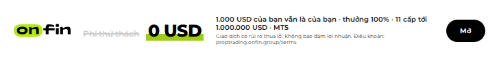 Prop trading MT5 — Price tag, struck fee — 728×90 (VI)