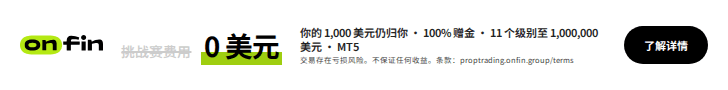 Prop trading MT5 — Price tag, struck fee — 728×90 (ZH)