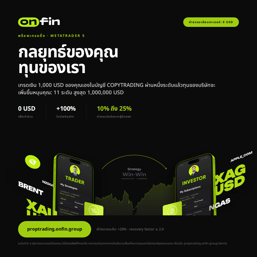 Prop trading MT5 — Product proof, phones — 1080×1080 (TH)