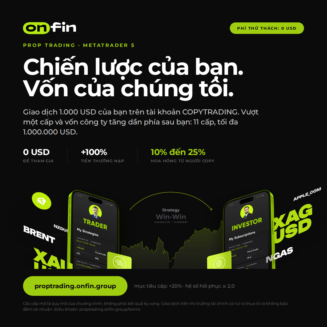 Prop trading MT5 — Product proof, phones — 1080×1080 (VI)