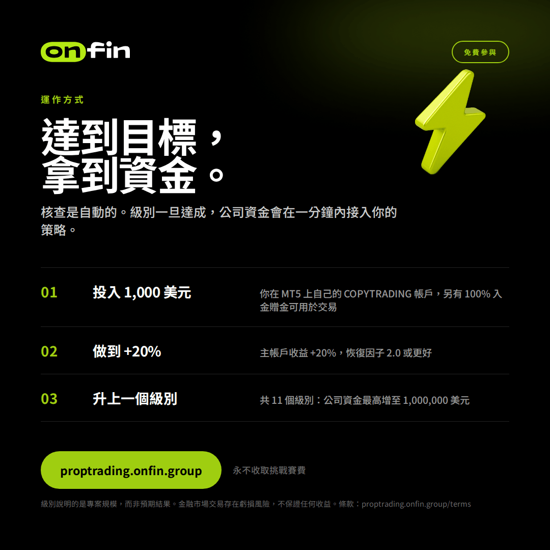 Prop trading MT5 — Three steps — 1080×1080 (ZH-TW)