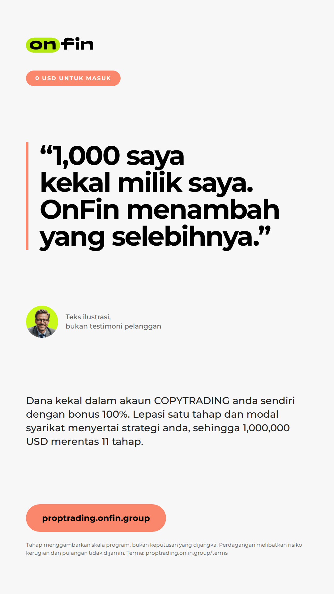 Prop trading MT5 — Trader voice, coral — 1080×1920 (MS)