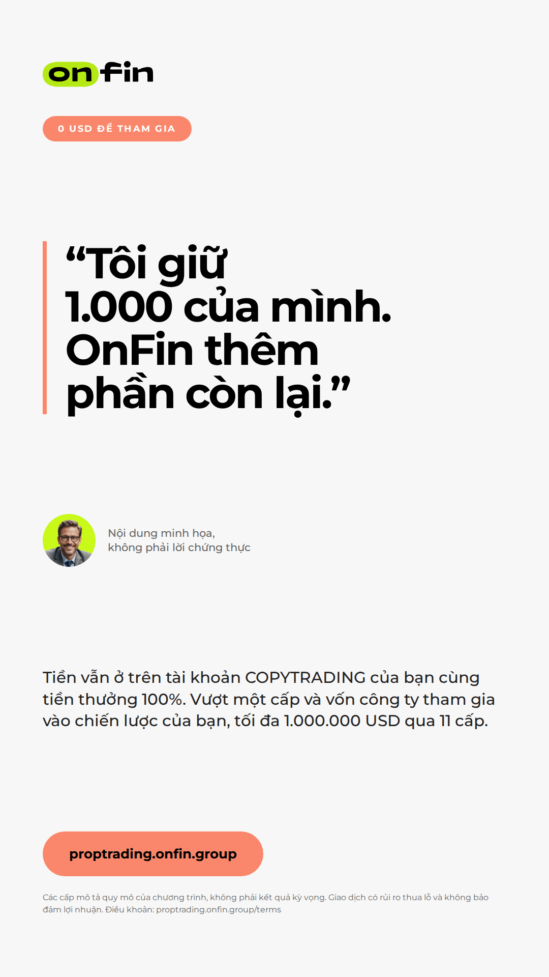 Prop trading MT5 — Trader voice, coral — 1080×1920 (VI)