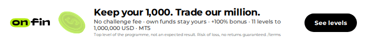 Prop trading MT5 — Yours / ours — 728×90 (EN)
